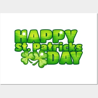 Happy St Patricks Day , St Pattys Day, Luck of the Irish, Lucky Clover Design Posters and Art